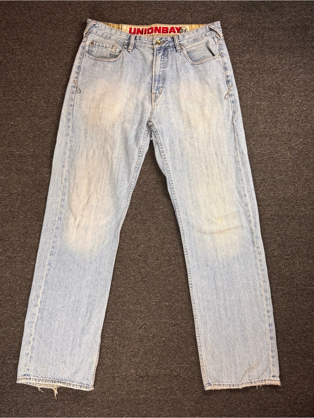 Vintage Union Bay Men's Jeans 34x34 Loose Bootcut Y2k Skater Grunge Light Wash